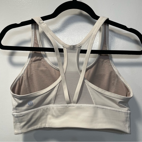 Lululemon Mesh Back Long Line Train Bra - White - Picture 2 of 9